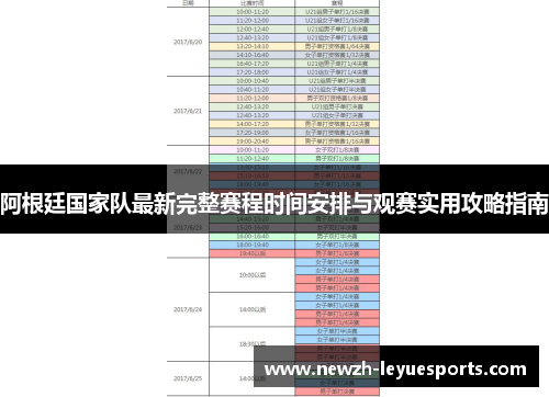 阿根廷国家队最新完整赛程时间安排与观赛实用攻略指南